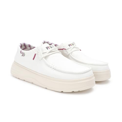 WALK IN PITAS | Natal | Mocasines de Mujer | Náuticos Casual | Zapatillas de Tela | Zapatos sin Cordones | Deportivas Casuales | Calzado de Walkinpitas | Blanco 36