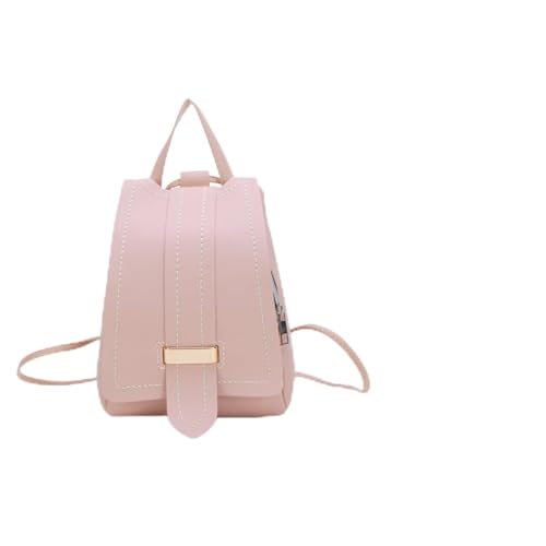 Didiseaon Bolso Mochila Pequeño de Piel Sintética Rosa Cremallera Bolso Bandolera para Mujer Compacto para Uso Diario y Viaje Práctico y Portátil