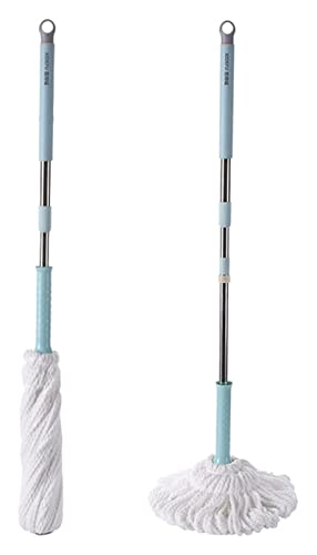Fregona húmeda y seca de microfibra para limpieza de suelos, lavado manos libres, fregona plana autoescurrida, 360 grados para mopa de limpieza de azulejos de madera laminada de madera dura (color:
