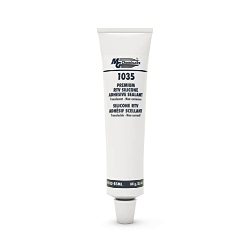 MG Chemicals 1035-80ML Non Corrosive Translucent 1-Part RTV Silicone Adhesive Sealant, 85 ml Tube
