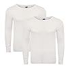 Heatwave® Pack of 2 Men's Thermal Long Sleeve Top, Warm Underwear Baselayer, S M L XL XXL Thermals, Large White #1