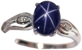 925 Sterling Silver Elegant 3.2 Carat Blue Star Sapphire Ring Stunning Star Effect, Perfect for Wedding, Engagement, or Special Occasion Jewelry