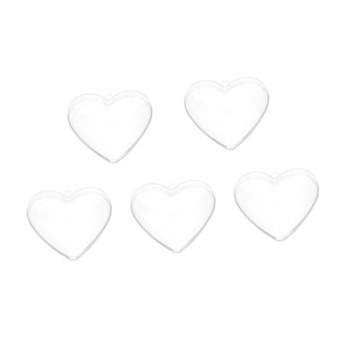 HOMSFOU 5個透明ハート型キャンディボックス おしゃれな収納ケース お菓子 ビスケット チョコレート用 結婚式やクリスマスに 小型軽量 素材