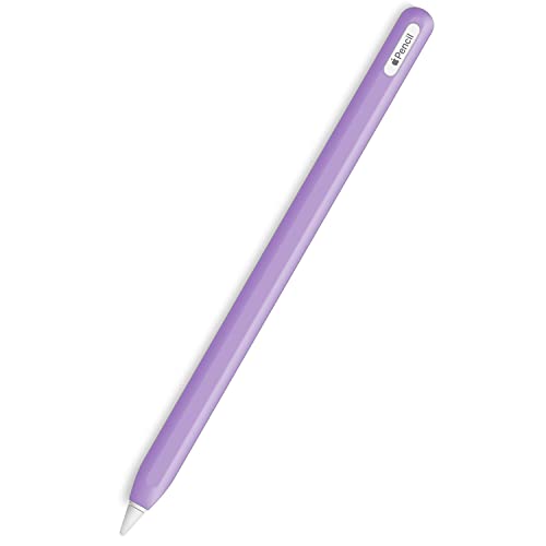 Slim Soft Silicone Sleeve Case Compatible with Apple Pencil 2nd Generation Only, Protective Grip Cover Skin for iPad Apple Pencil 2nd Gen (Purple)