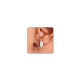 Txdvbls Silver Hoop Earrings for Men | 14K Gold Plated Hypoallergenic CZ Inlaid Lightweight Cartilage Trunky Huggie Earrings for Daily Wear