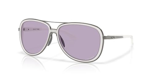 Oakley Women's OO4129 Split Time Polarized Aviator Sunglasses, Matte Vapor/Prizm Slate, 58 mm