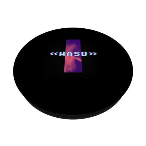 WASD Keyboard, Funny Gaming Gamer PopSockets Swappable PopGrip, Black - Image 2