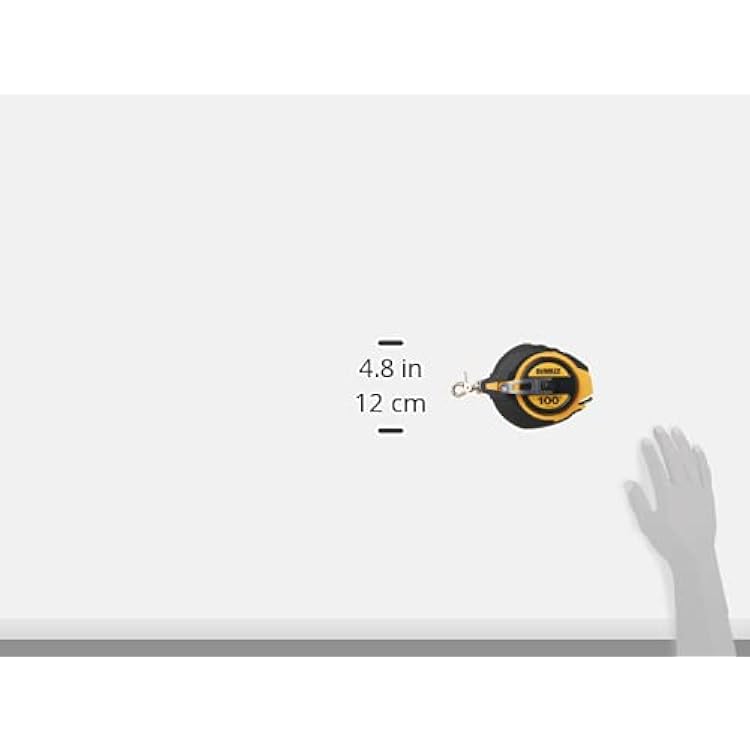 DEWALT Tape Measure, 100-Foot, Self-Lock, Solid Chrome Finish, Rubber Grip (DWHT34036L)