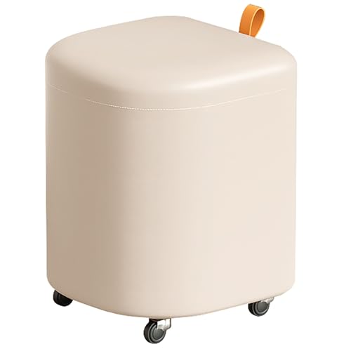 Tabouret de coiffeuse en cuir avec rangement discret pour chambre