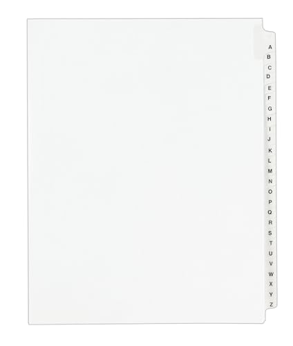 Avery Legal Dividers, Standard Collated Sets, Letter Size, Side Tabs, A-Z, 25 Tabs per Set, 1 Set (01400)