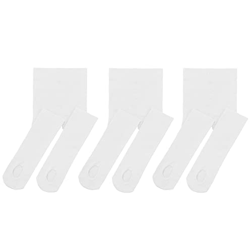 Image of American Trends Ballet Tights for Girls Toddler Dance Pink Tight Soft Footed Tight, White&white&white, 5-8 Years