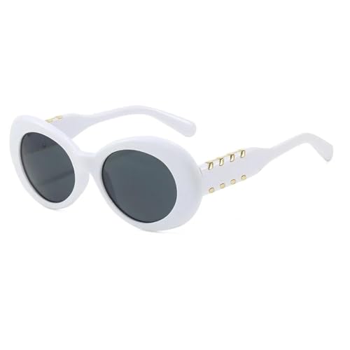 Lunettes de soleil œil de chat vintage femmes verres léopard UV400 blanc-noir