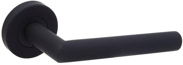 Designer Levers Eros Lever on Rose Door Handle, Matt Black, 1 Pair