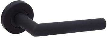 Designer Levers Eros Lever on Rose Door Handle, Matt Black, 1 Pair