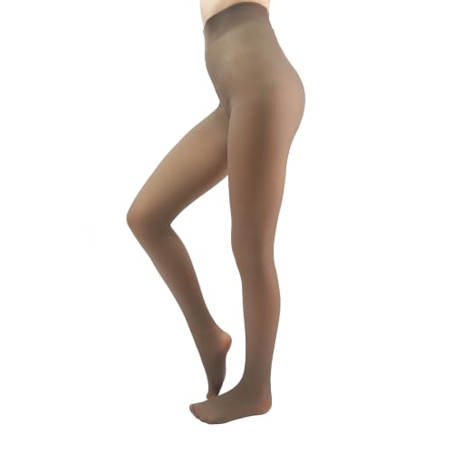 Image of X-CHENG Fleece Lined Tights Sheer Women - Fake Translucent Warm Pantyhose Leggings Sheer Thick Tights for Winter