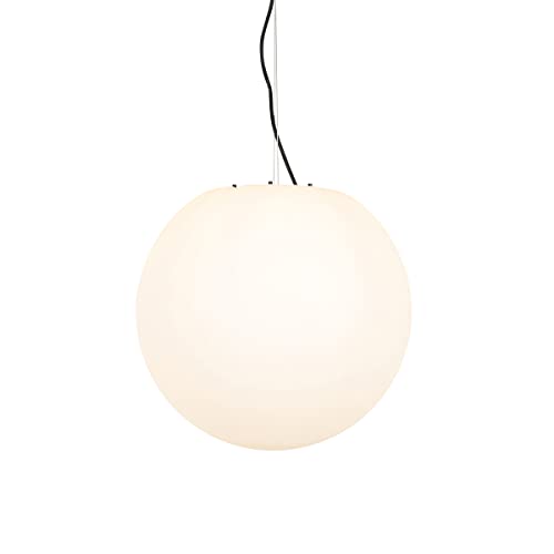 Qazqa Moderno Lámpara colgante exterior moderna blanca 45 cm IP65 - Nura Plástico Esfera Adecuado para LED Max. 1 x 23 Watt