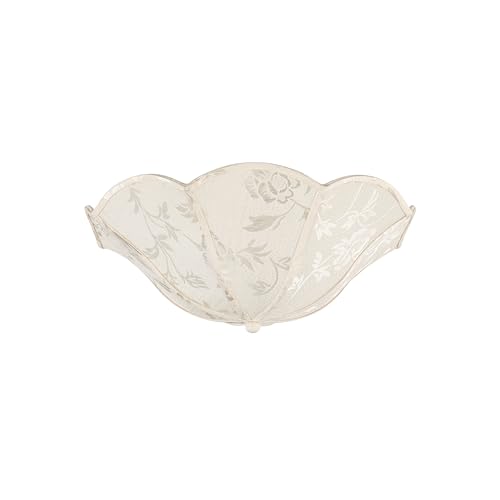 Image of Aspen Creative 52003 Ceiling Clip-on Lamp Shade, Transitional Design in Ivory with Floral Pattern, 13 inch Diameter x 5 inch Height