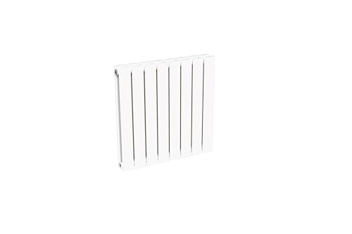 Radiateur blanc mural eau chaude horizontal en acier double lame | 60 x 60 cm 883 Watt chauffage central | 4 raccordements 15x21 (1/2) série NYTIA by NOYON & THIEBAULT