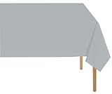 RCFFDL Gray Plastic Tablecloth (2 Pack), 54 x 108 inch Dining Table Cover for Rectangle Table, Grey Disposable Tablecloths for Decor Parties, Birthday, Bridal Shower, Wedding