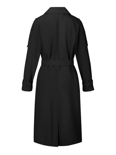 Image of Bellivera Women's Classic Long Windproof Trench Coat With Belted Waist | Notch Lapel Collar,Breasted Button Front,Adjustable Cuff Straps,Side Slant Pockets,Spring Fall Daily Commute Office Wear