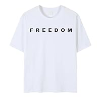VANBOSY Freedom T-Shirt Charlie Kirk Freedom Merch Shirt American Patriotic Freedom Unisex T-Shirt Charlie Kirk Tshirt (US, Alpha, Large, Regular, Regular, White)