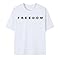 VANBOSY Freedom T-Shirt Charlie Kirk Freedom Merch Shirt American Patriotic Freedom Unisex T-Shirt Charlie Kirk Tshirt (US, Alpha, Large, Regular, Regular, White)