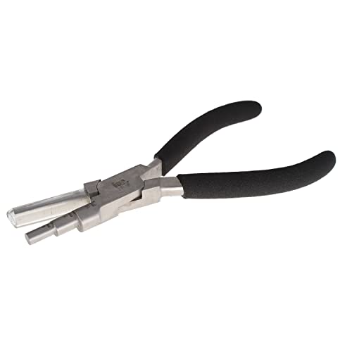 The Beadsmith Little Wrapper Pliers – Multi-Step Wrapping Tool – 5, 7 & 10mm barrels - 6 Inches Long, 1.25” Stainless Steel Jaws, Cushioned Grips – Use to Shape Rings and Make Consistent Sized Loops …