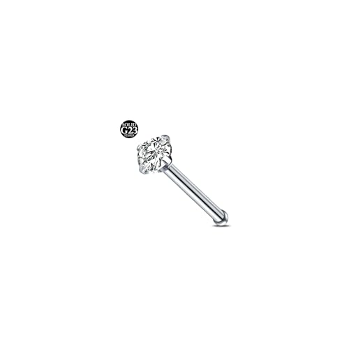 AceFun 20G titanio Piercing Naso argento 1 forma perno G23 dritto Nostril Piercing a uncino gioielli per donne uomini cubico zircone diamante 3mm AceFun 20G titanio Piercing Naso argento 1 forma perno G23 dritto Nostril Piercing a uncino gioielli per donne uomini cubico zircone diamante 3mm