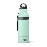 RTIC Bottle Chiller, Insulated Cooler for 12oz Glass Soda or 16oz Aluminum Bottles, Double Wall Vacuum Insulation, Stainless Steel, Sweat Proof with Bottle Opener, Fresh Mint