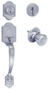 Designers Impressions Salem Design Satin Nickel Entry Knob with Matching Single Cylinder Deadbolt Combo Pack Keyed Alike (We Key Lock Orders Alike for Free)