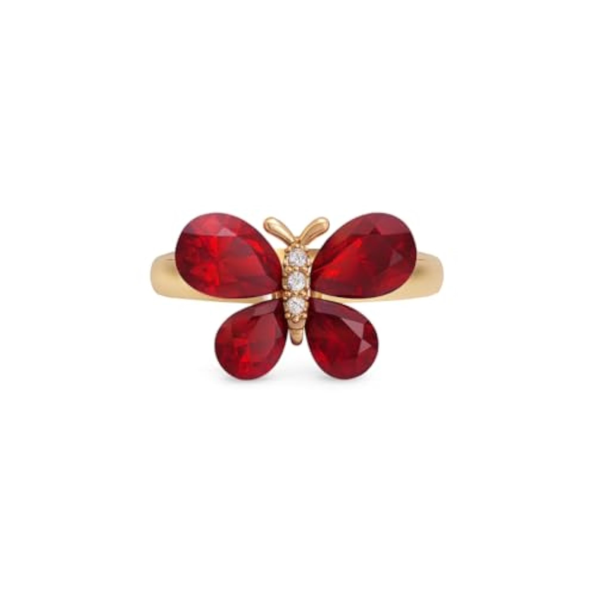 Women's Gold-Plated Butterfly Pendant, Earring & Ring Set