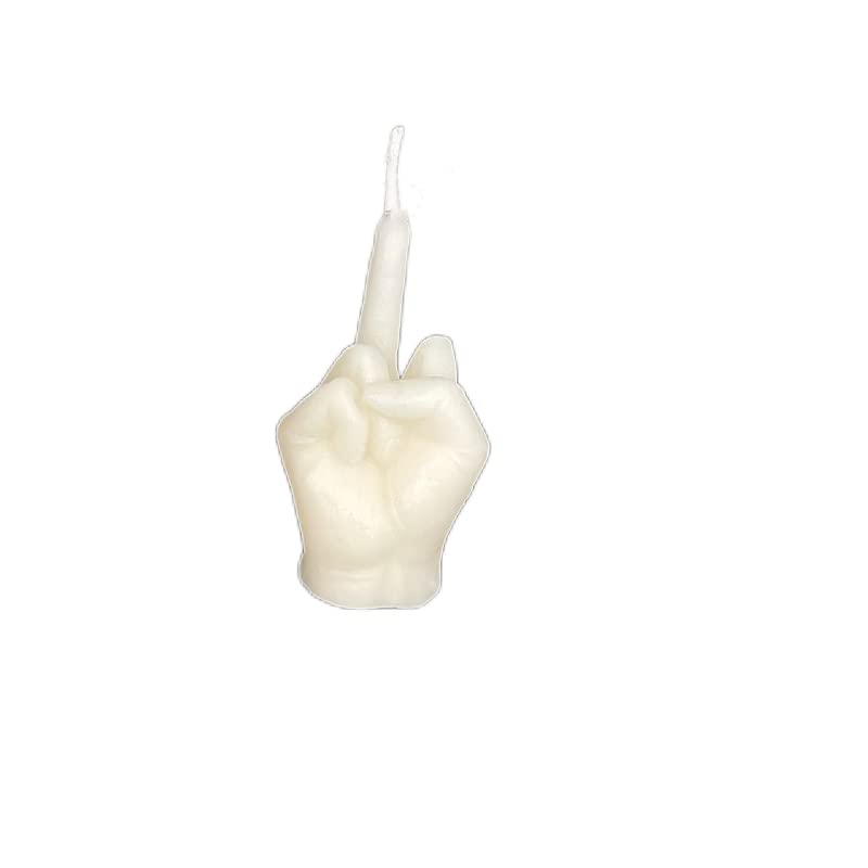 Velas perfumadas creativas con forma de dedo medio, para festivales, bodas, fiestas de inauguración de la casa (blanco)