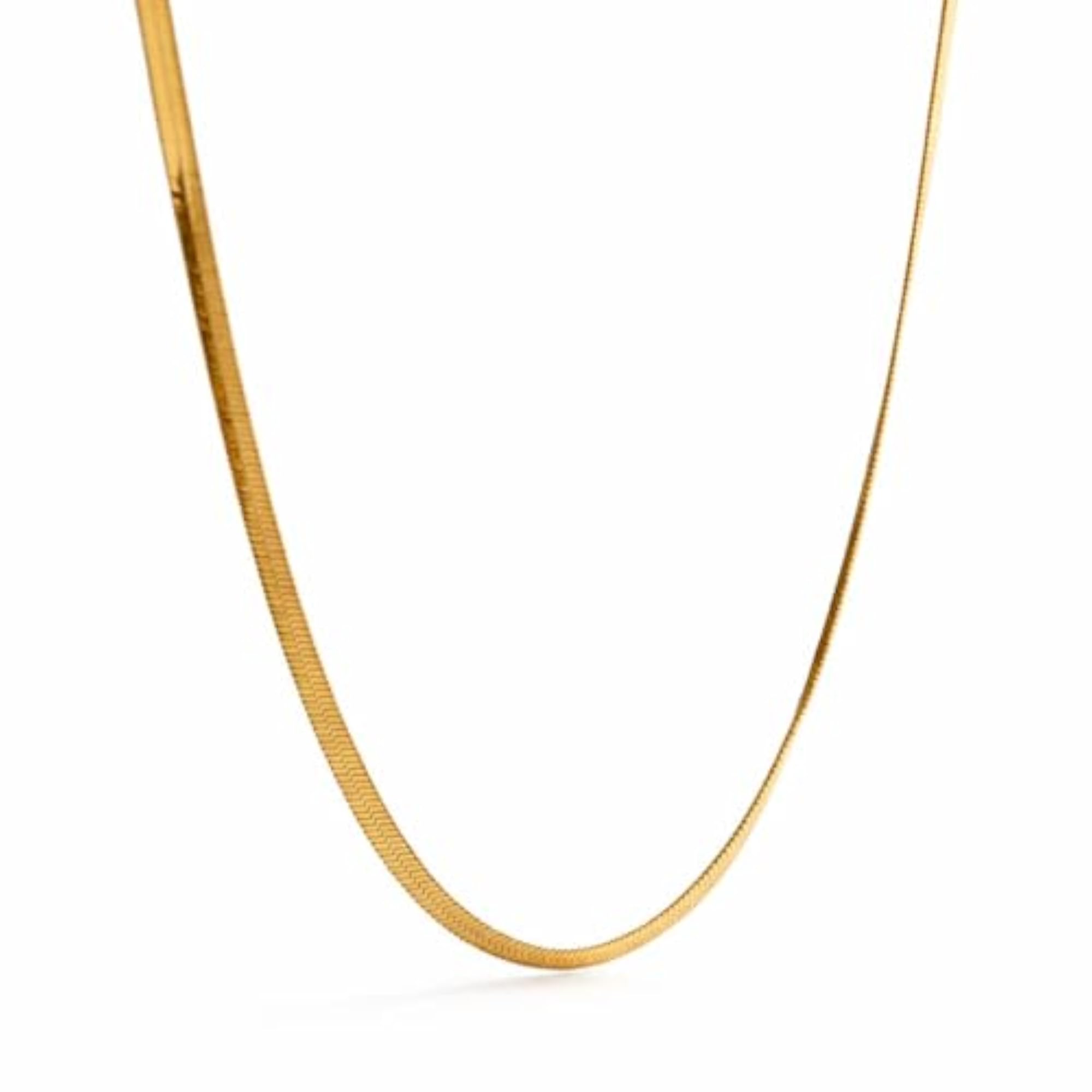 Stylish Gold Plated Flat Snake Chain Necklace for Women
