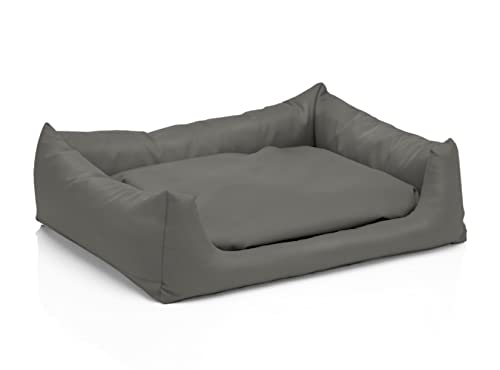 Cama Para Perros Medianos Juelle Pola - 80x65 Cm, Funda Extraíble Lavable, Forma De Sofá - Color Marrón Oscuro