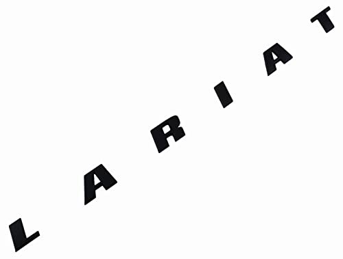 Image of 2Pc Lariat Side Fender Emblems Letter Lariat Badge Nameplate 3D Logo Fit for 150 250 350 Truck Pickup (Matte Black)