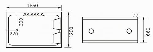 Bagno Italia Vasca da bagno idromassaggio 185x120 cm 2 persone 14 getti radio cromoterapia I