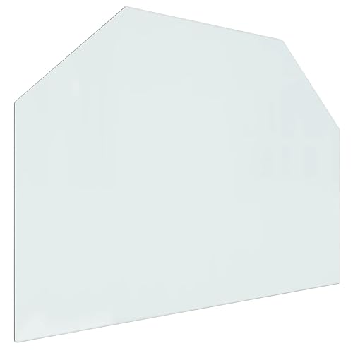 vidaXL Kaminofen Glasplatte Kaminplatte Kaminglas Ofenglas Bodenplatte Funkenschutzplatte Glasbodenplatte Kaminbodenplatte Sechseck 80x60cm