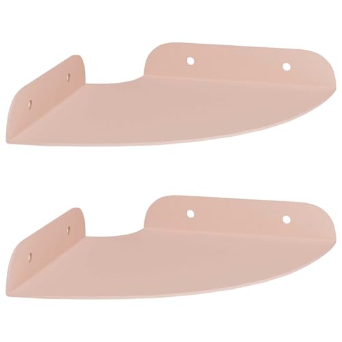 HETFTJN Lot de 2 étagères murales flottantes d'angle en métal rose - Surface mate - 15 x 15 x 2 cm - Étagère murale peu encombrante pour salon et cuisine