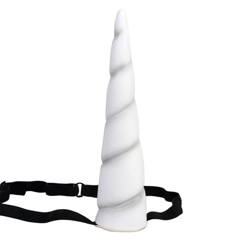 HOTTERCOS Unicorn Horn Headband with Adjustable Elastic for Halloween Birthday Costumes Hair Accessories (White)