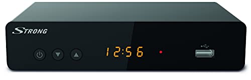 STRONG SRT8222 Décodeur Double Tuners TNT Full HD -DVB-T2 - Compatible HEVC265 - Récepteur/Tuner TV avec Fonction enregistreur (HDMI, Péritel, USB, Dolby Digital Plus) - Noir