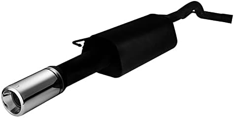 V-MAXZONE PARTS Sport Exhaust Muffler Black Steel Tailpipe Stainless Steel Single Round Tip 100mm Compatible with Skoda Octavia Sedan 1.8i 92kW 125HP 1996 1997 1998 1999 2000 2001 2002 2003 2004