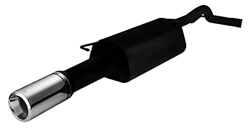 V-MAXZONE PARTS Sport Exhaust Muffler Black Steel Tailpipe Stainless Steel Single Round Tip 100mm Compatible with Skoda Octavia Sedan 1.8i 92kW 125HP 1996 1997 1998 1999 2000 2001 2002 2003 2004