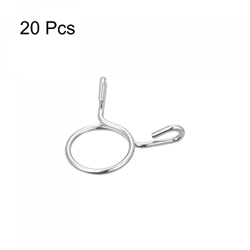 uxcell Fuel Line Hose Clips, 20pcs 18mm ID Fit 19.5-20mm OD Hose 304 Stainless Steel Water Pipe Air Tubing Spring Hose Clamps for Motorcycle Scooter