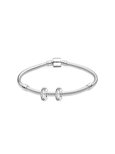 Image of ARTCHARM Clasp Love Safety Chain Charm - Authentic 925 Sterling Silver Heart Beads - Fit European Style Bracelet