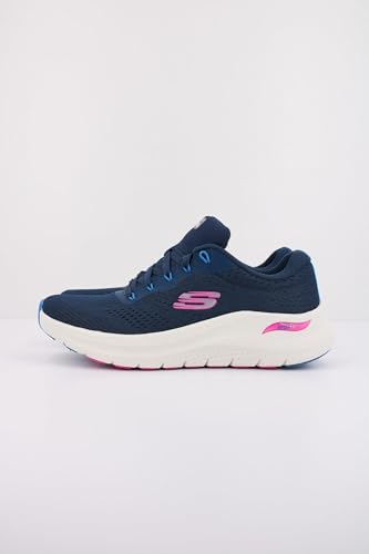 Skechers Damen Arch Fit 2.0 Big League Sneaker, Marineblaues Netzgewebe in Hot Pink und Blau, 36 EU – Ansicht 2