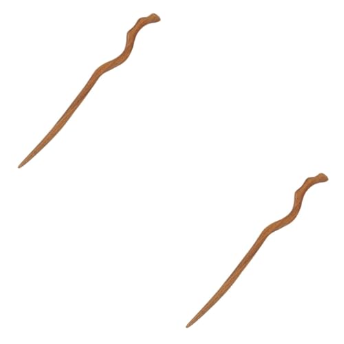 AUTSUPPL 2個 アンティーク飾りかんざし おだんごヘア用バレッタ 漢服の頭飾り 箸の毛 日本のヘ ック レトロかんざし シンプルなヘアピン 女性のヘ ック 黒檀の髪の箸 木