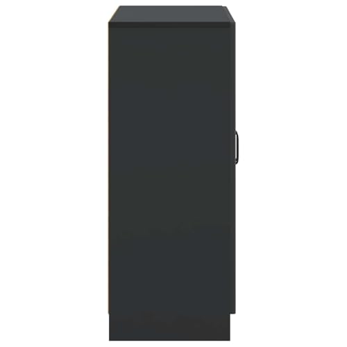 Aparador negro de madera como cómoda de 2 puertas para salón 7