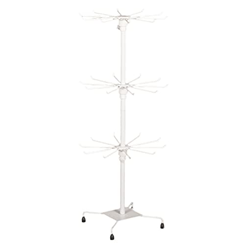 JYCAR Présentoir à bijoux rotatif à trois étages - Pour bijoux, boucles d'oreilles, colliers, bracelets - Pour centres commerciaux, salles d'exposition, magasins de vente au détail (30 crochets)