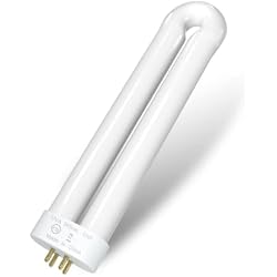 WUEAOA 15 W UV Replacement Bulb for Insect Killer, 4-Pin Socket U-shaped Bulbs, 19 x 4.9 x 2.2 cm, 1 Pack (Grey)
