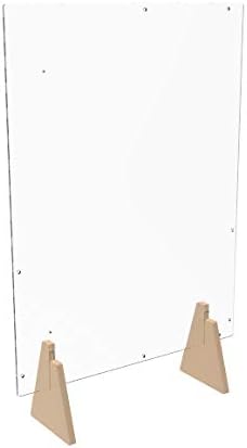 FixtureDisplays® Acrlic Plexiglass Shield Sneeze Guard 24x36x7 Landscape or Portrait Tabletop or Ceiling Mount 10064